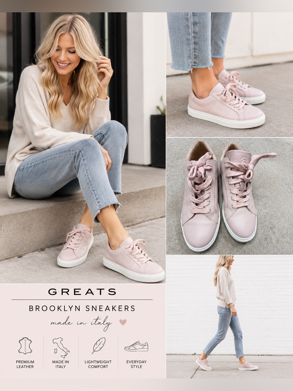 Greats Brooklyn Sneakers in Blush